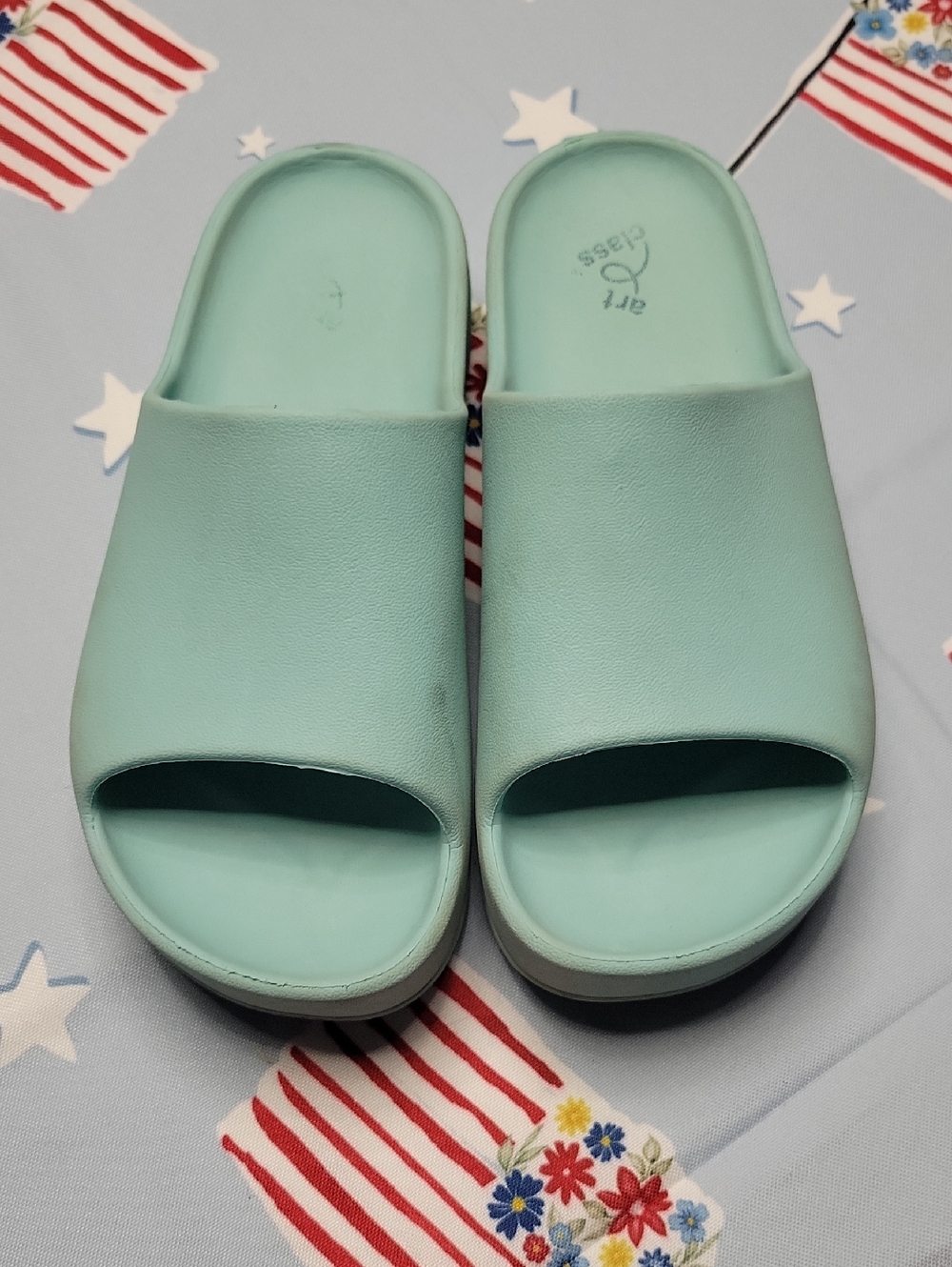 art class Mint Aqua Slide Sandals
